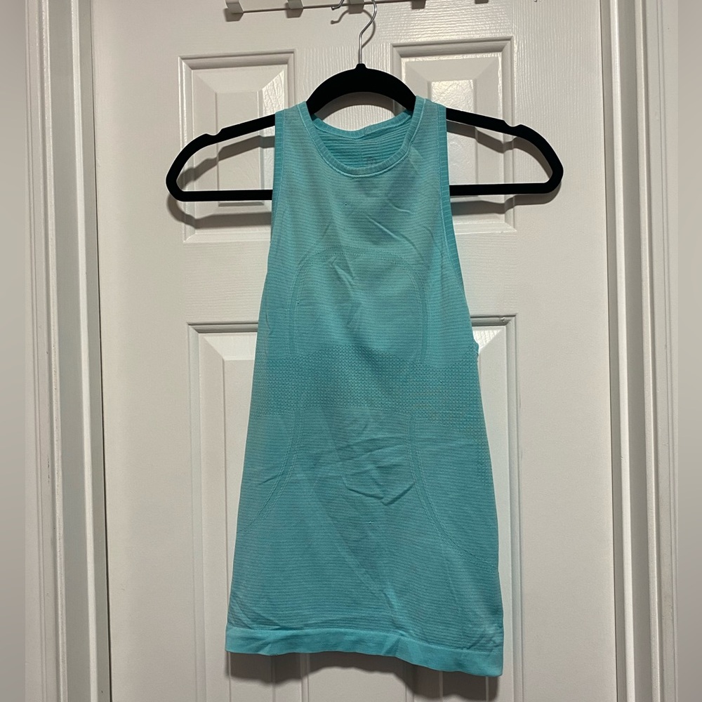 Light blue lululemon workout top size S